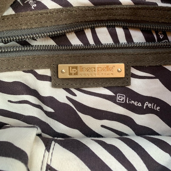 Linea pelle brown suede shoulder bag with long strap - Picture 3 of 4